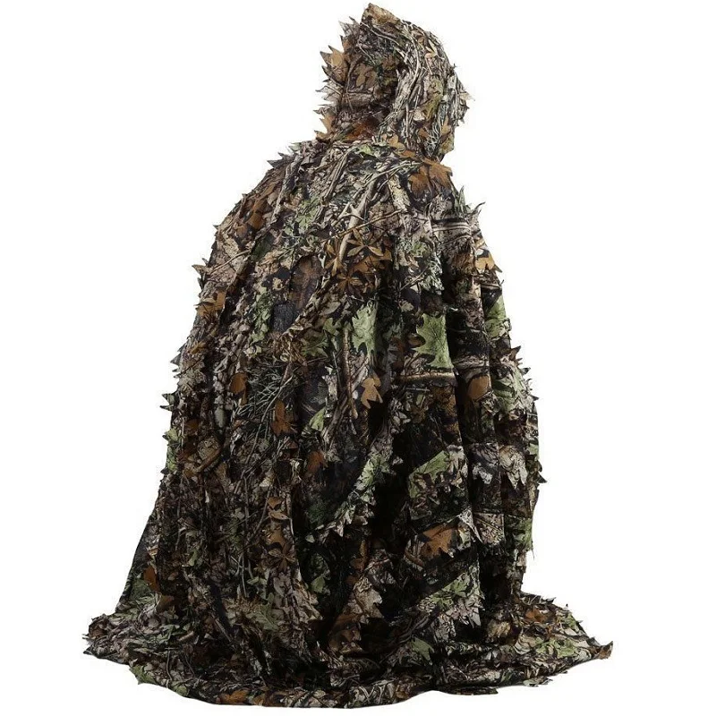 Capa Ghillie de camuflaje biónico de hoja 3D, ropa de entrenamiento CS transpirable, traje de observación de aves en la selva, caza y pesca - imagen 5