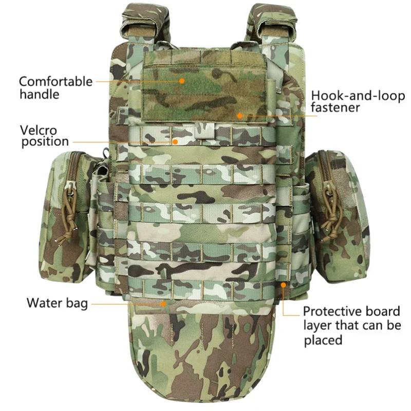 Chaleco táctico 6094, chaleco de transporte de equipo negro de caza al aire libre con corte láser ligero desmontable rápido de alta calidad - imagen 3