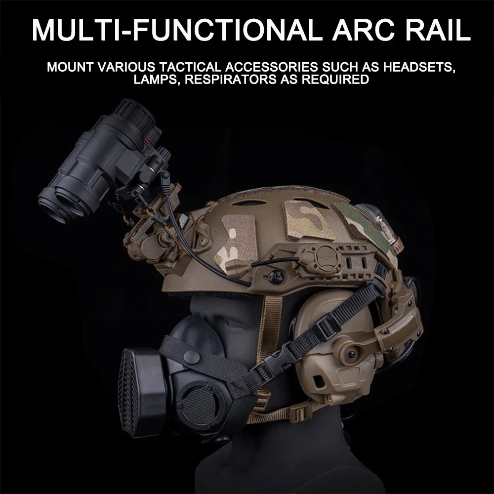 Sistema de suspensión interior para casco, cascos CS de caza y tiro, riel de arco 3,0, adaptador de riel de Paintball para casco de corte alto FAST SF - imagen 4