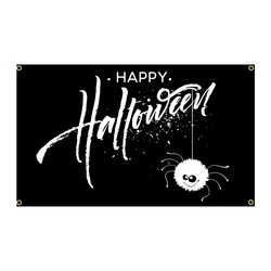 Bandera de Halloween 3x5 ft telaraña murciélago calabaza fantasma