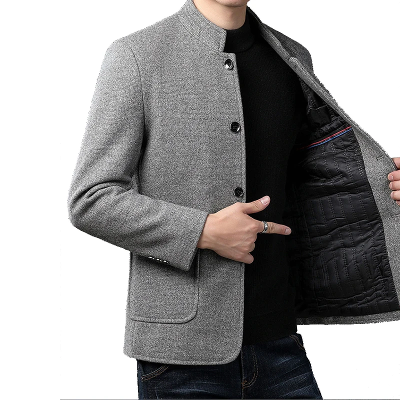 Abrigo de lana con cuello levantado de estilo chino para hombre, ropa de seguridad antipuñaladas, antichop, Flexible e Invisible, antihacker, 4XL - imagen 5