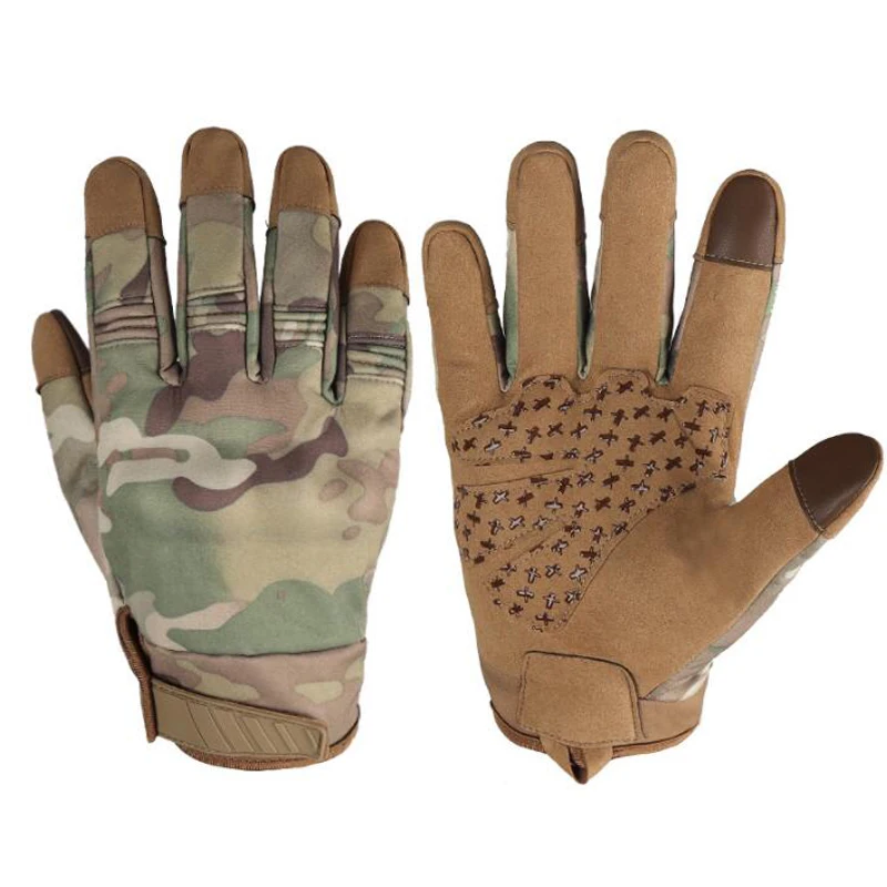Guantes tácticos para Deportes Militares al aire libre para hombres, dedo completo de bicicleta, equipo de protección para competición de motocicletas, pantalla antideslizante T - imagen 3