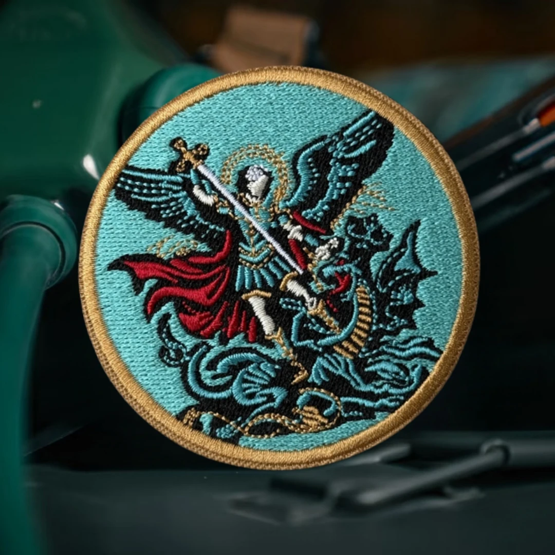 Chevron "S. Michael", insignia de moral de cristianos, brazalete táctico militar, parches de gancho bordados, pegatinas para ropa y mochila - imagen 5