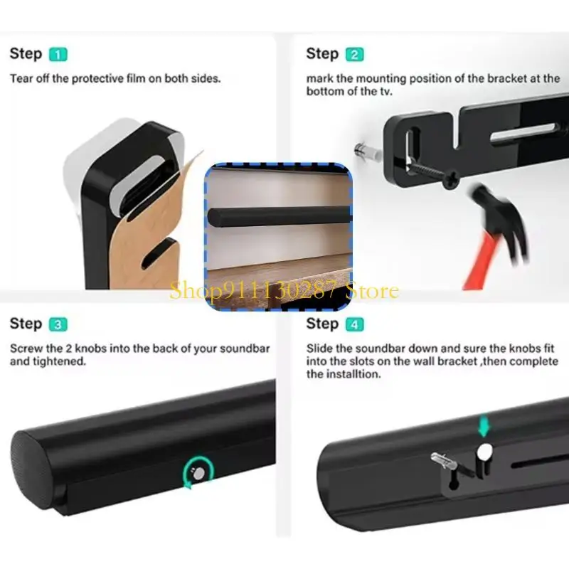 soporte montaje barra sonido acero resistente J1HC minimiza resonancia del altavoz - imagen 5