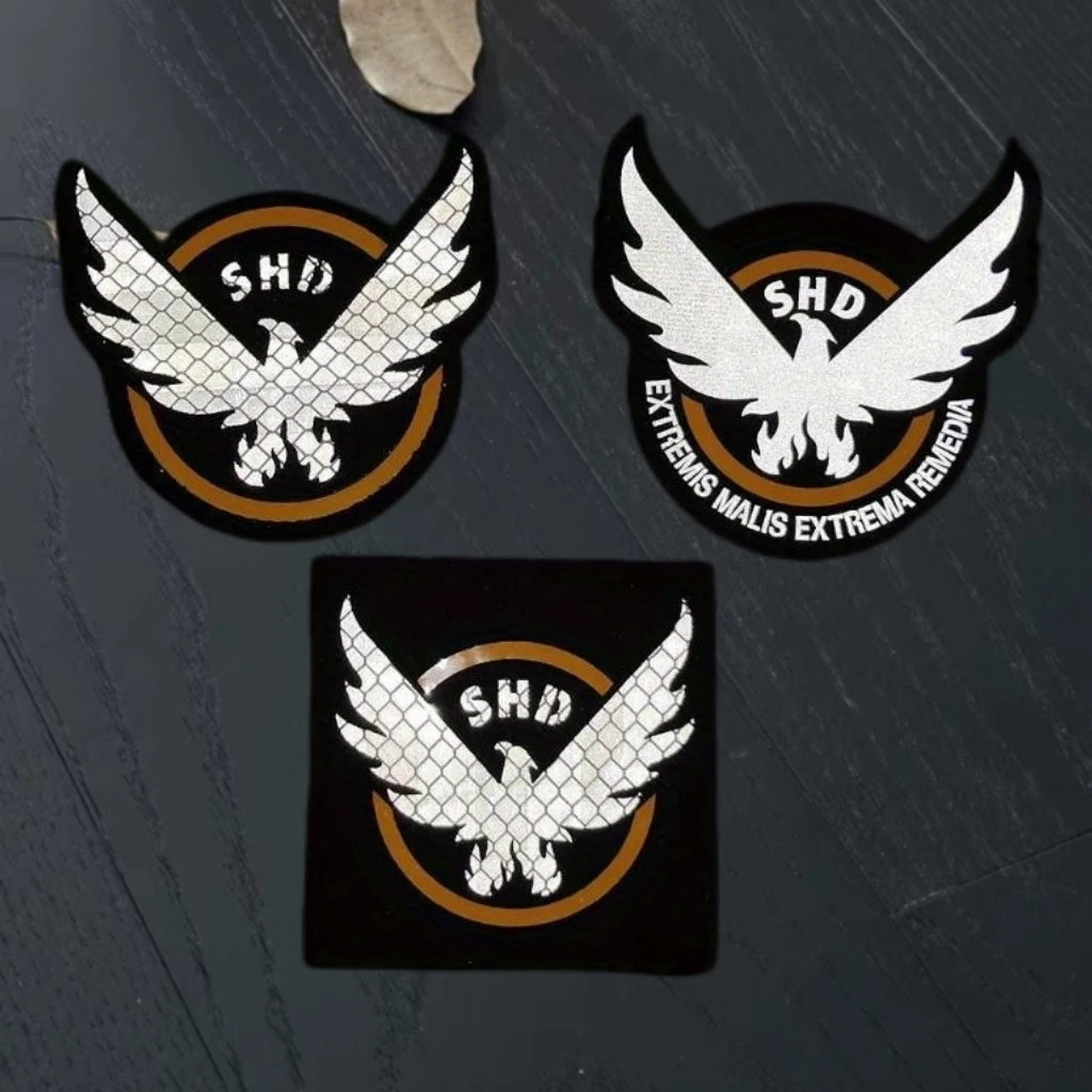 Parches bordados SHD The Division para ropa, juego de rol de tiro, brazalete táctico con alas, insignia de gancho y bucle en mochila