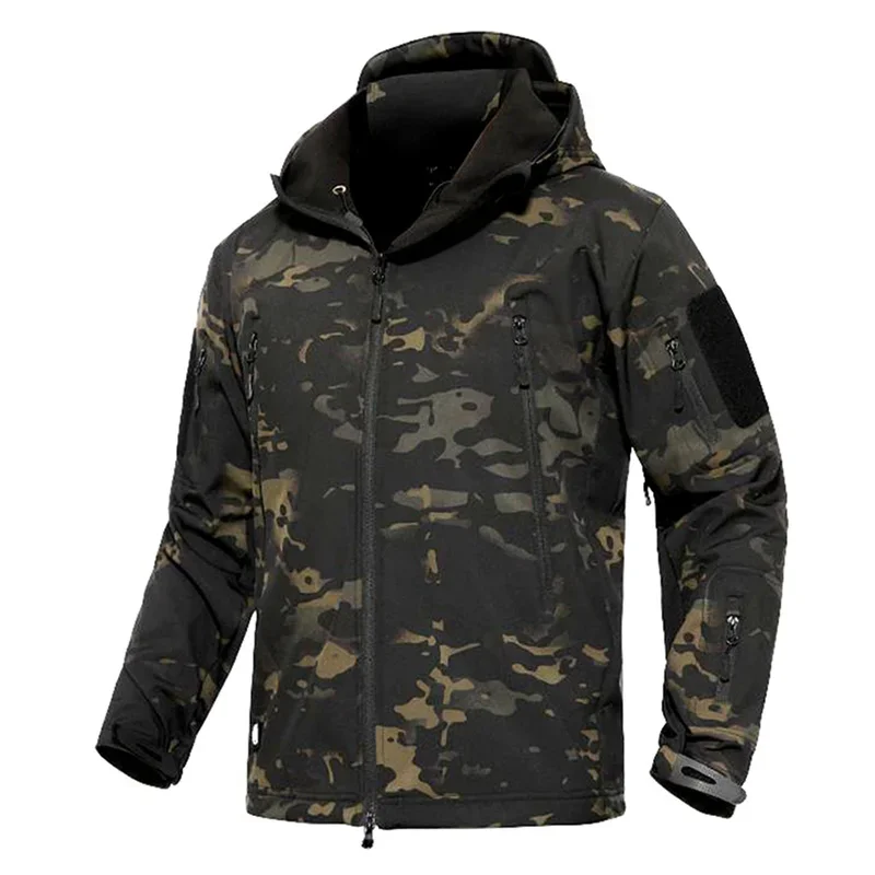Chaquetas impermeables tácticas de piel de tiburón para hombre, abrigo de caza para acampar, escalar, esquí y cazar, talla grande, para pesca y senderismo - imagen 4