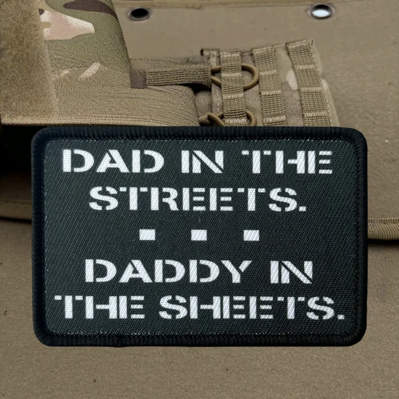 Parche estampado de papá en la calle, chaleco táctico, insignia de moral con gancho y bucle, pegatinas decorativas para mochila, parches para brazalete para ropa - imagen 4