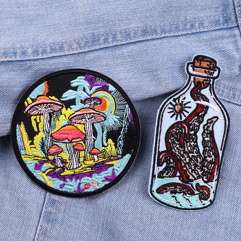 Parches de dibujos animados de mayo de 2024, parche bordado de letras/mariposas, parches termoadhesivos para ropa DIY - imagen 5