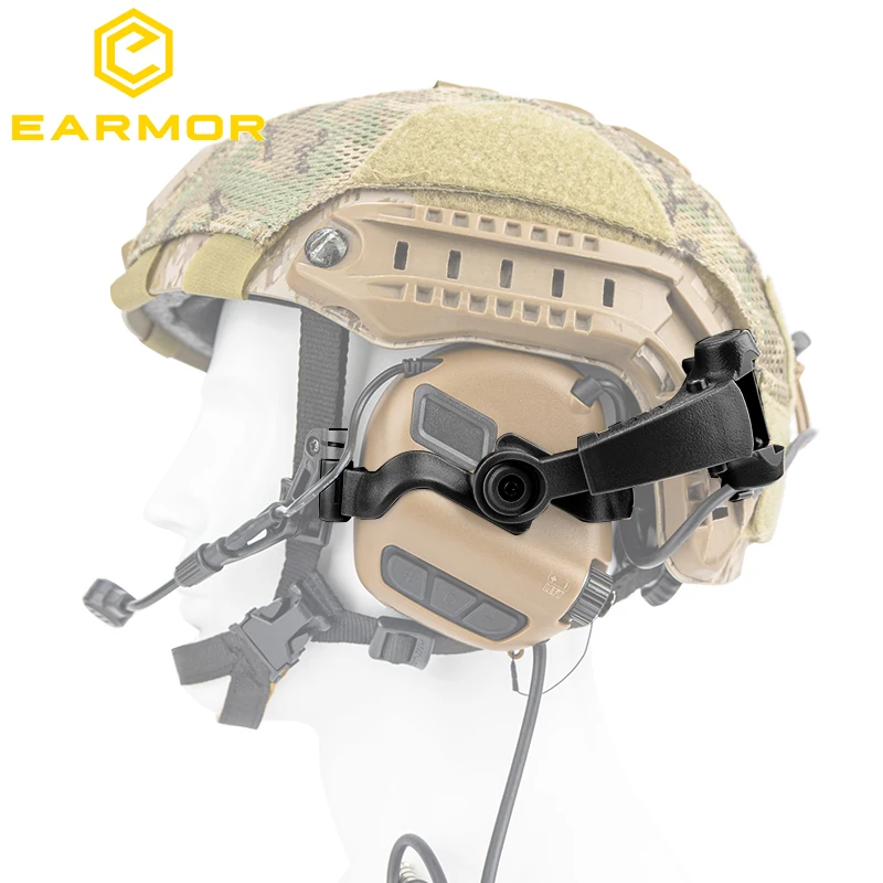 EARMOR M16 Series ARC casco soporte de pista auriculares tácticos con tapa trasera con reducción de ruido - imagen 5