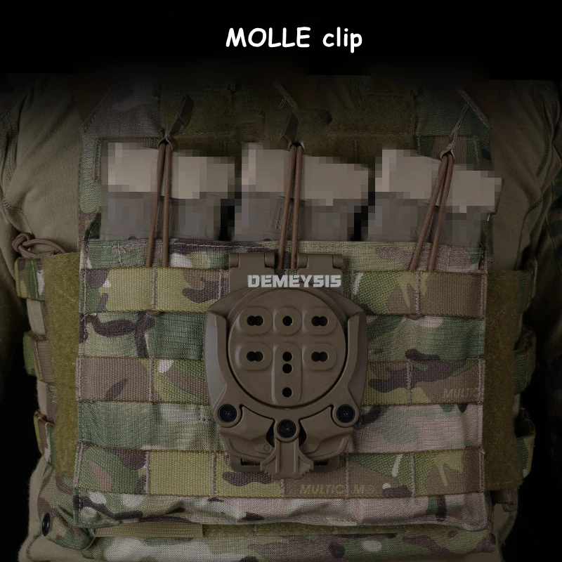Adaptador de funda táctica, adaptador de funda de montaje de Base de 360 grados, funda táctica de caza Airsoft, accesorios de cinturón de plataforma MOLLE