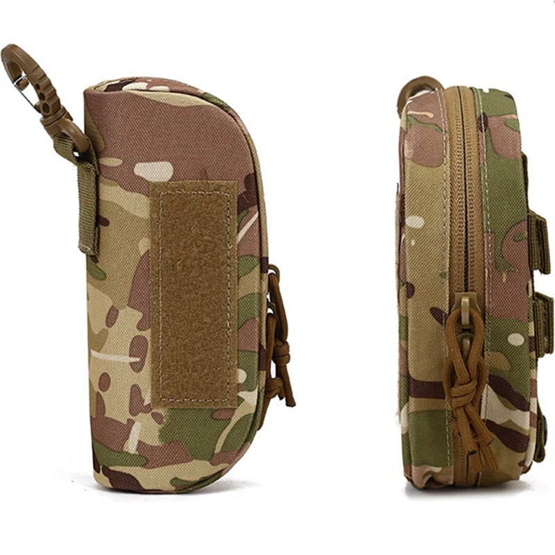 Estuche táctico para gafas MOLLE, caja protectora para gafas a prueba de golpes para caza, estuche portátil para gafas de sol para exteriores, nailon 1000D