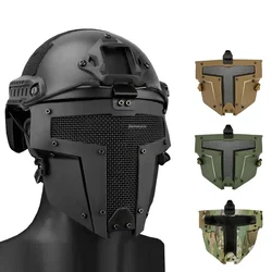 Máscara facial malla acero transpirable para paintball táctico