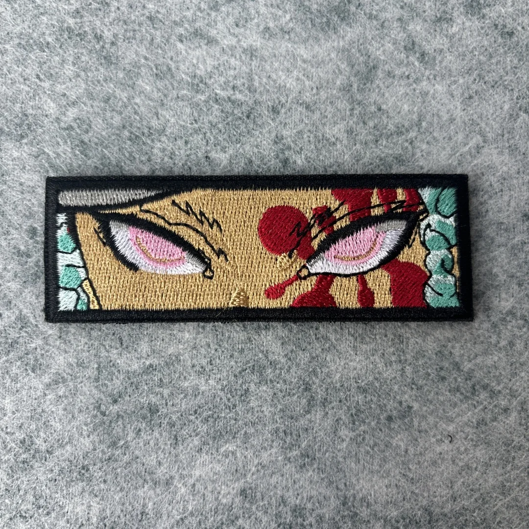 Parches tácticos bordados con ojos de Anime, parche de gancho y bucle, brazalete del ejército, insignia de moral militar, mochila, pegatinas para ropa - imagen 5