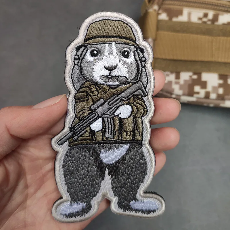 Tático 3D bordado Potaski personalidad creativa moral mochila pegatina camisa brazalete gancho y bucle parches para ropa - imagen 4