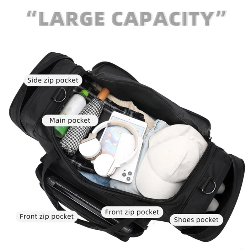 Bolsa de viaje para gimnasio y Fitness con bolsillo para zapatos, bolso para deportes al aire libre, bolso cruzado multifunción para hombro, bolsas de almacenamiento para entrenamiento diario - imagen 3