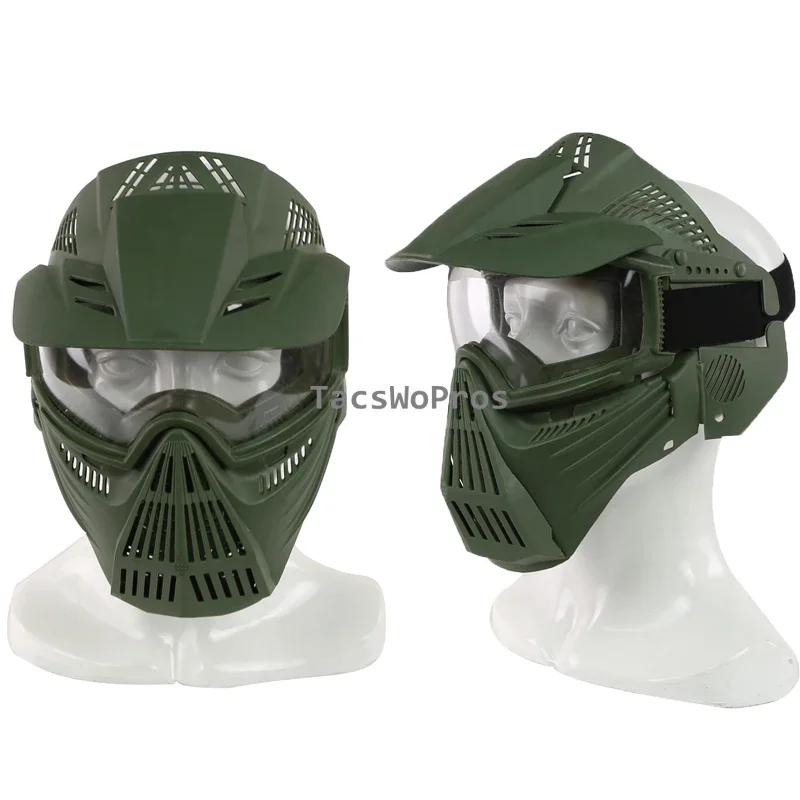 Máscara táctica de cara completa, gafas desmontables, máscara Airsoft, juego de guerra transpirable, Paintball, tiro, caza, protección facial - imagen 4