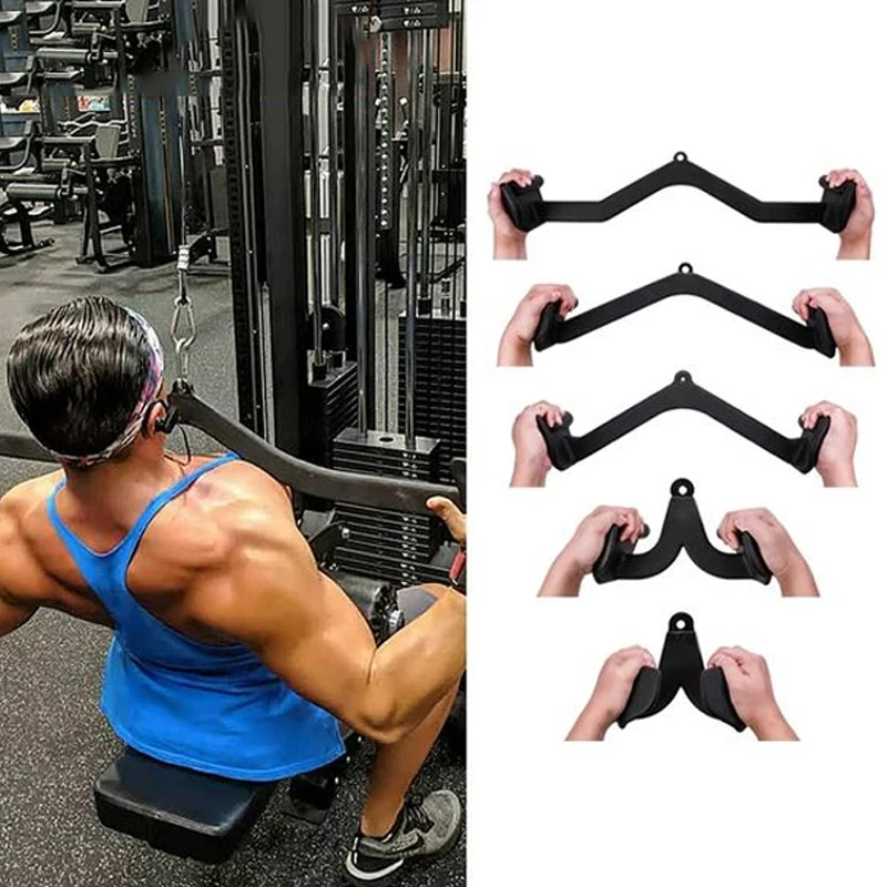 Mango de entrenamiento para bíceps y tríceps, gimnasio en casa, 8 Uds., barra de tracción Lat, accesorio de fila de barra en T, barra en V, máquina de Cable con mango de fila - imagen 2