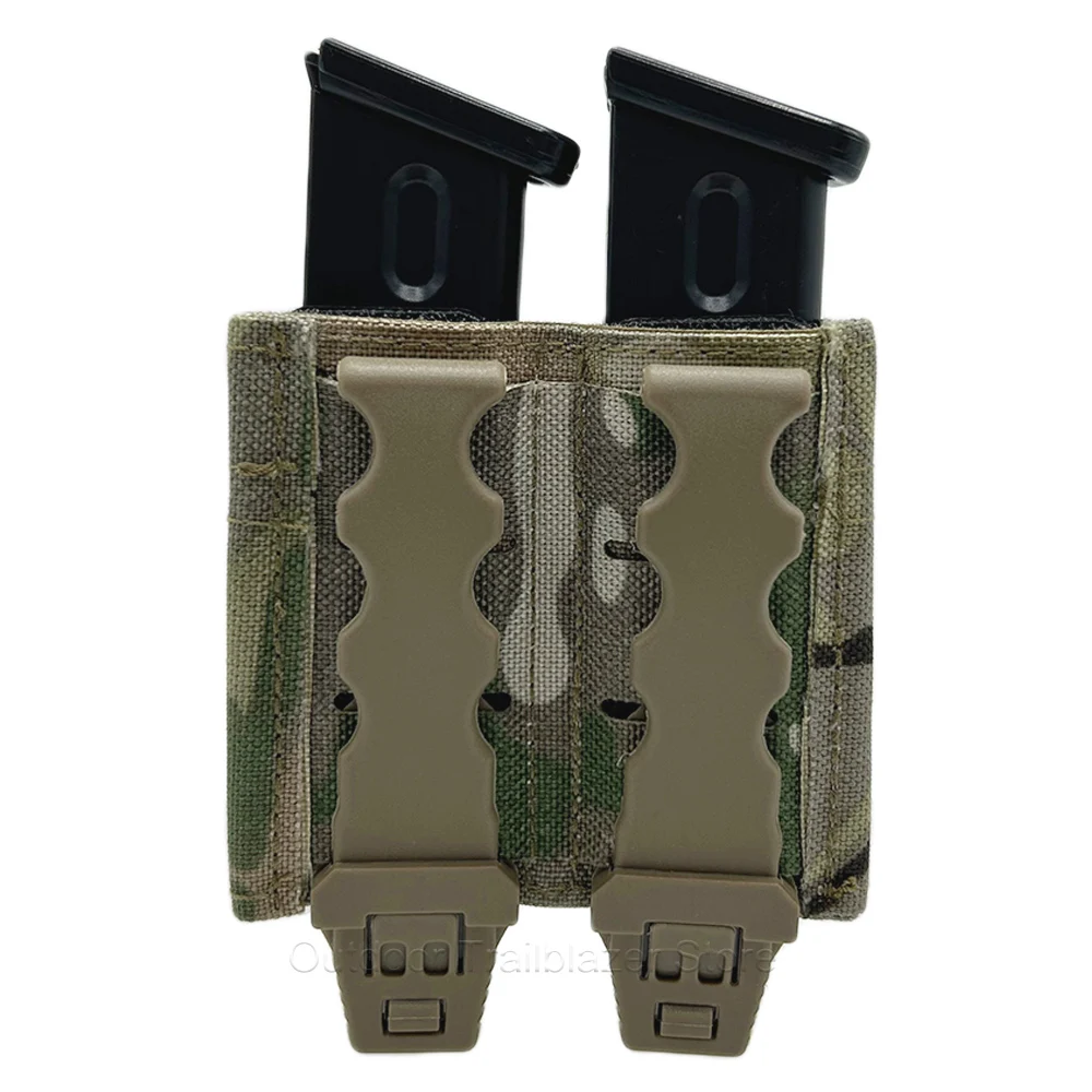 Bolsa táctica para revistas doble de pistola de 9MM con Clip de soporte de nailon, bolsa para herramientas para cuchillos, cinturón de batalla, equipo, accesorios de caza - imagen 3