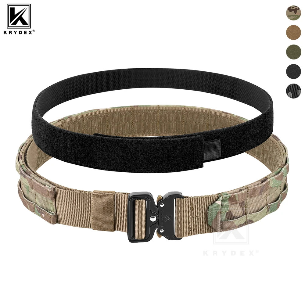 KRYDEX-Cinturón táctico MOLLE para hombre, cinturón resistente de caza de combate interior y exterior de 1,75 pulgadas, hebilla de Metal de liberación rápida - imagen 2