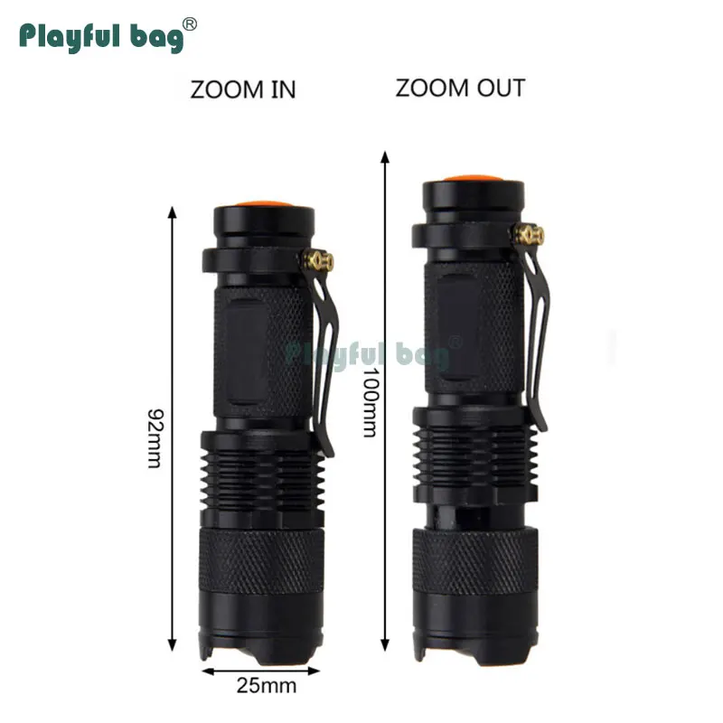 SK68 Mini linterna de luz fuerte rojo blanco verde azul Zoom telescópico LED enfoque al aire libre táctica EDC antorcha NA28 - imagen 3