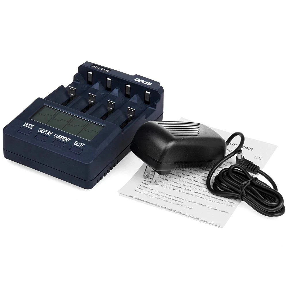 OPUS BT-C3100 V2.2 Universal cuatro ranuras reposición de pantalla LCD cargador de batería inteligente recargable accesorios y piezas nuevo - imagen 4