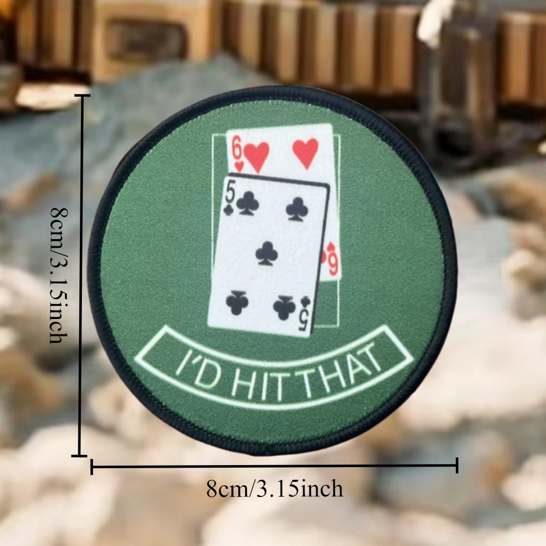 Cartas de póker "I'd Hit That", insignia de moral divertida, parches impresos para ropa, brazalete militar táctico, pegatinas para mochila con gancho - imagen 2