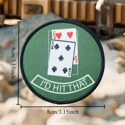 Insignia de moral táctica divertida impresa póker para ropa y mochila