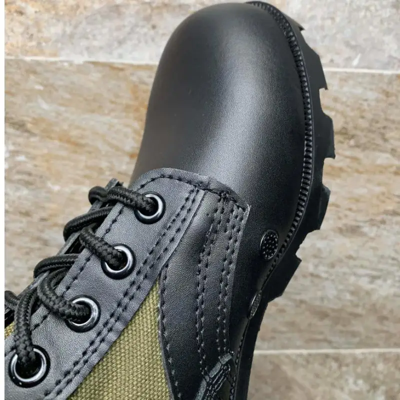 Botas de combate de cuero para el desierto, botines tácticos transpirables para exteriores, verano, 2024 - imagen 2