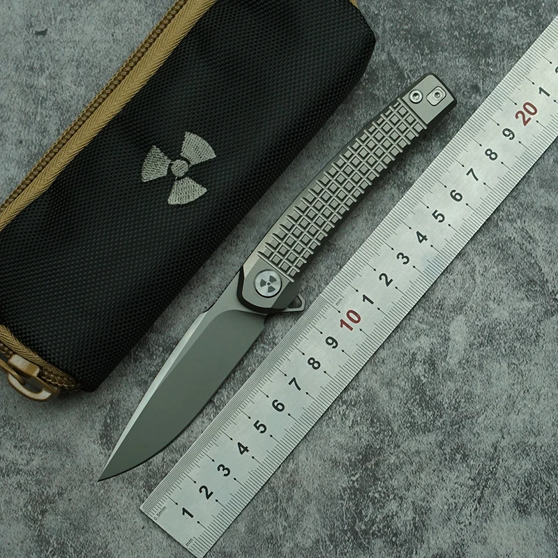 Cuchillo plegable LEMIFSHE JR9613 M390, mango titanio EDC camping - imagen 2