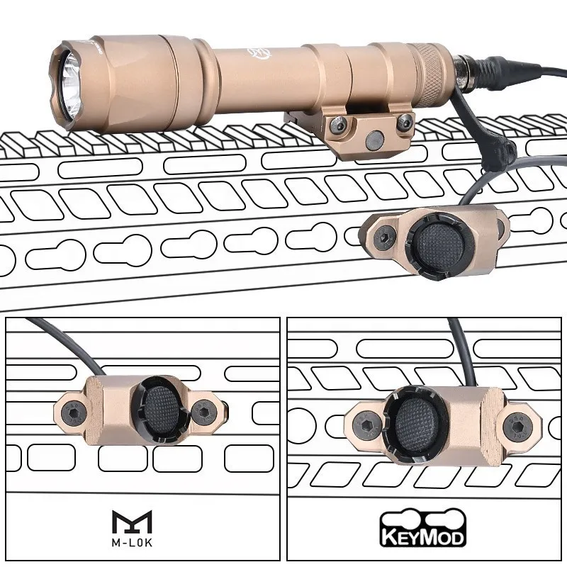 Wadsn-linterna táctica M600C M300A con interruptor de presión de botón caliente de Metal para Mlok Keymod Rail momentáneo en constante - imagen 4