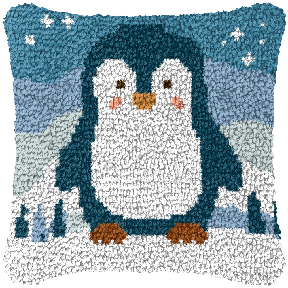 Gancho de pestillo de tigre/león/lobo, bordado de almohada de animales, Kit de bordado de puntadas anudadas, ganchos de mano, Kits de gancho de pestillo para alfombra de punto - imagen 5