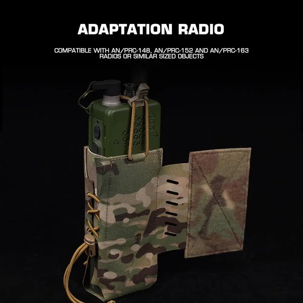 Bolsa de Radio táctica para walkie-talkies AN/PRC148/152/163, almacenamiento de cordón de choque, chaleco Airsoft de caza, bolsa de aparejo de pecho - imagen 4