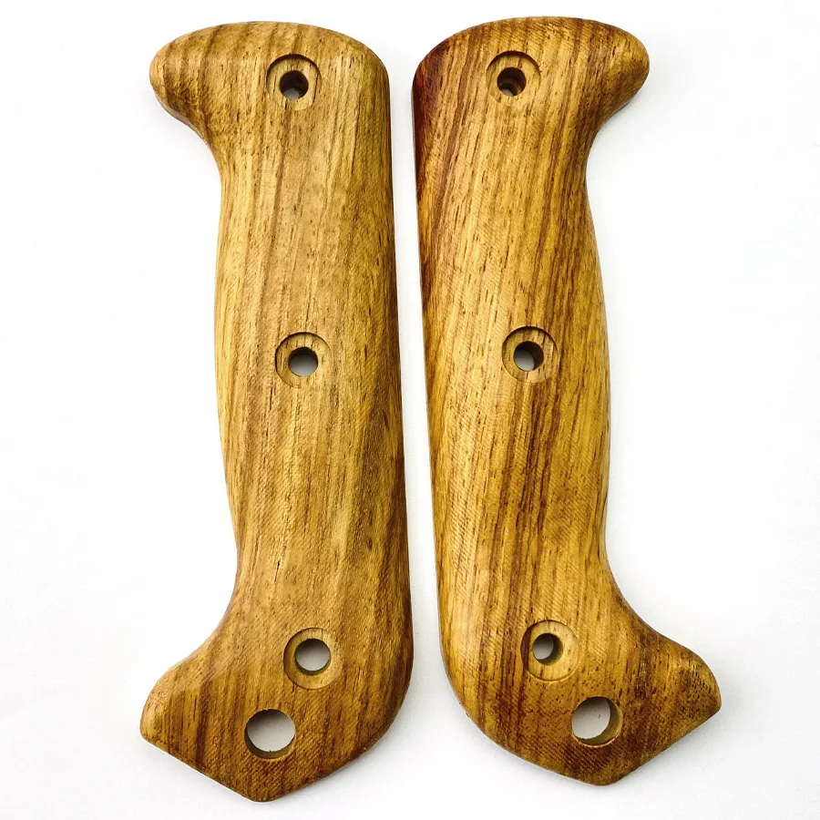 1 par de empuñaduras de madera maciza Natural para mango de cuchillo KB Bk2, piezas de modificación de parche con empuñaduras de cuchillo de tornillo, accesorios DIY - imagen 3