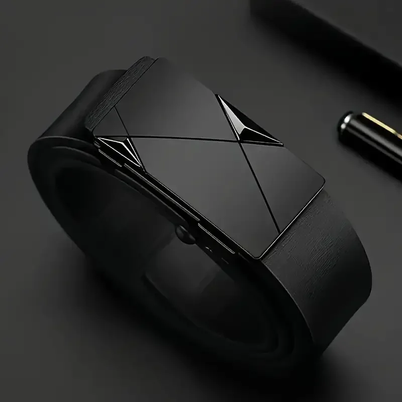 Cinturones de marca famosa, cinturones para hombre, cinturón de cuero genuino de lujo de calidad para hombre, cinturón para hombre, correa para hombre, hebilla automática de Metal - imagen 4