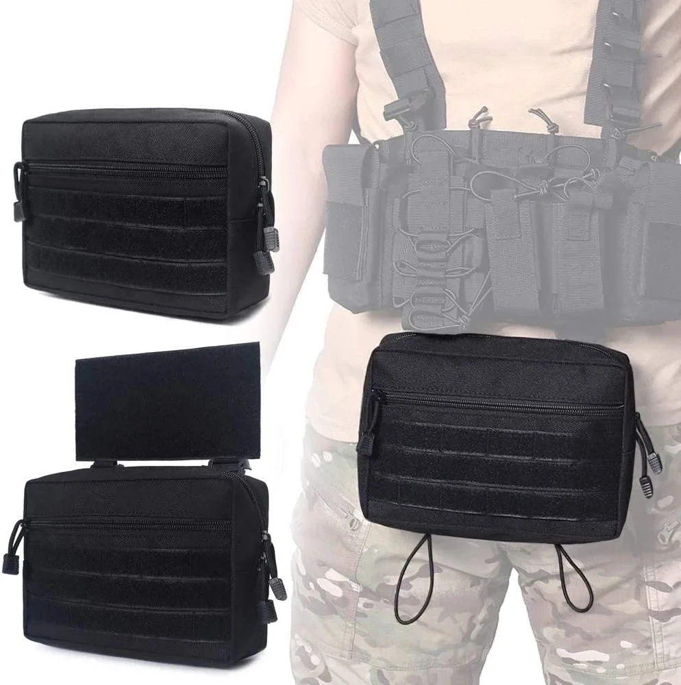 Bolsa táctica ligera D3 para aparejo de pecho, chaleco Molle de nailon, bolsa frontal, funda, bolsa para revistas, arnés de Radio para exteriores