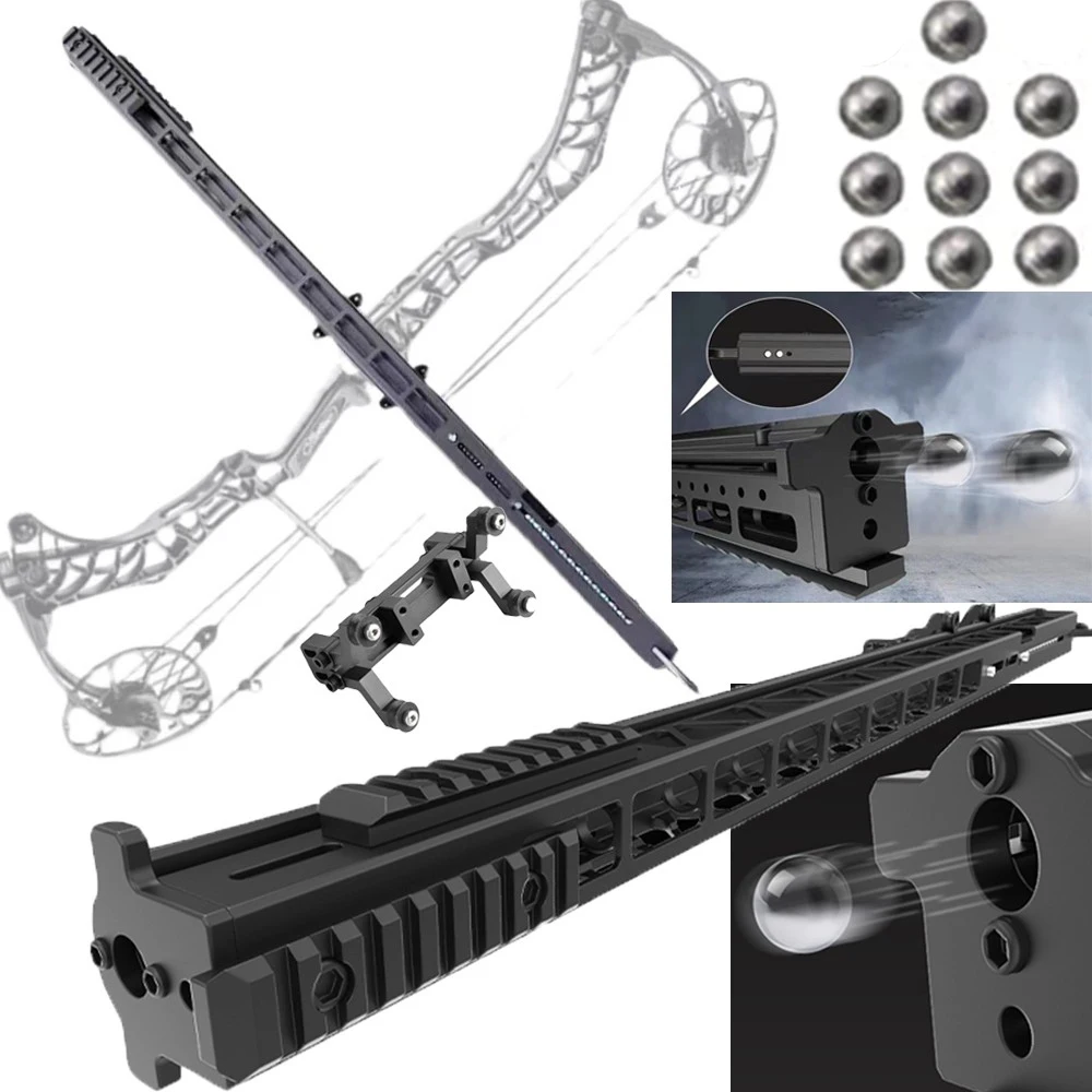 Lanzamiento de bolas de acero para tiro, bola de 15mm, lanzador de conmutación simple/doble, pista de 10 ráfagas para tiro con arco compuesto, caza al objetivo