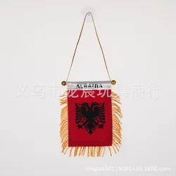 Bandera Albania doble cara poliéster mini para coche