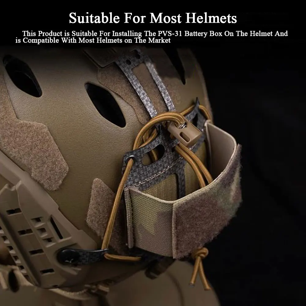 Caja de batería táctica PVS-31 NVG, bolsa de almacenamiento, sistema de retención de casco rápido, ropa de caza ajustable, accesorio para casco - imagen 5