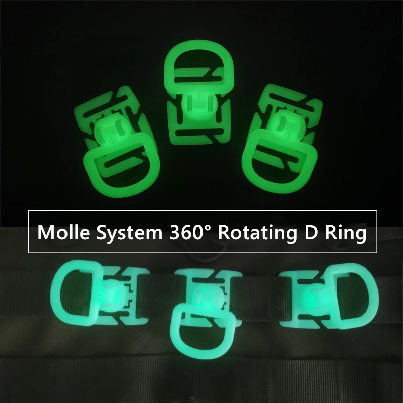 Sistema Molle de plástico luminoso, anillo giratorio de 360 °, Correa táctica ligera, hebilla de separación, accesorios de expansión de mochila - imagen 2