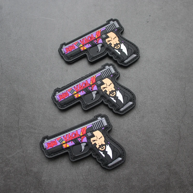 BABAYAGA-arma de lápiz, parche de goma de PVC 3D, te mirando a Dios, insignias de brazalete táctico para ropa, mochila, chaleco - imagen 5