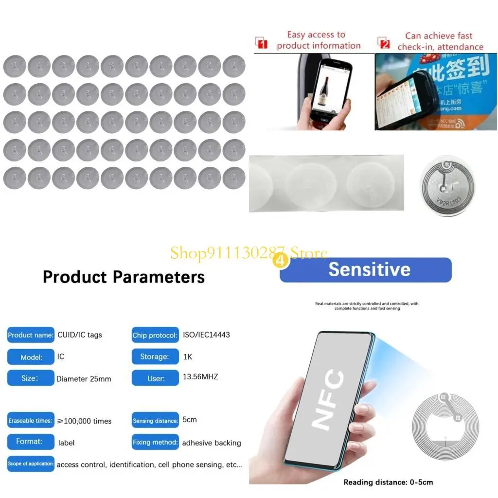 Fichas pequeñas electrónicas llave pequeña clonables, regrabables, J1HC, 13,56 MHz