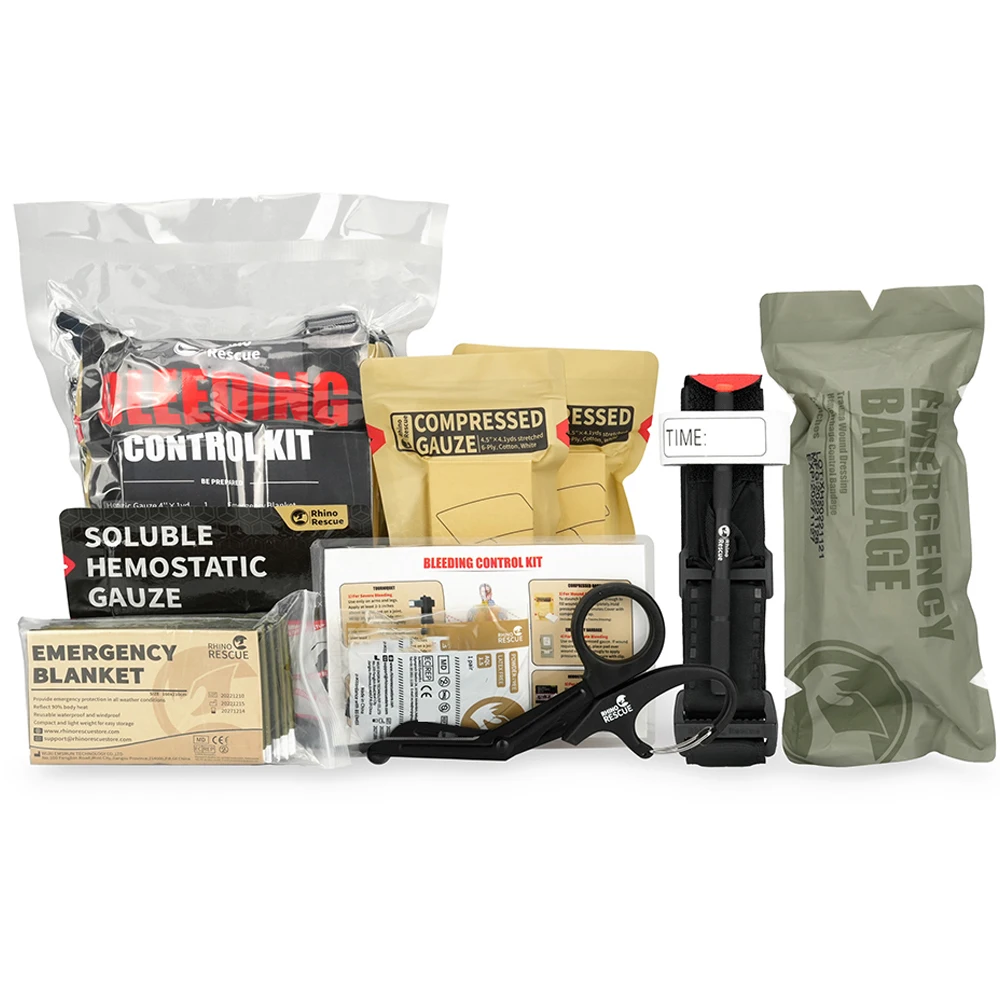 RHINO RESCUE Kit de Control de purga Individual IFAK Kit de recarga Kit de trauma táctico con torniquete gasa hemostática - imagen 5