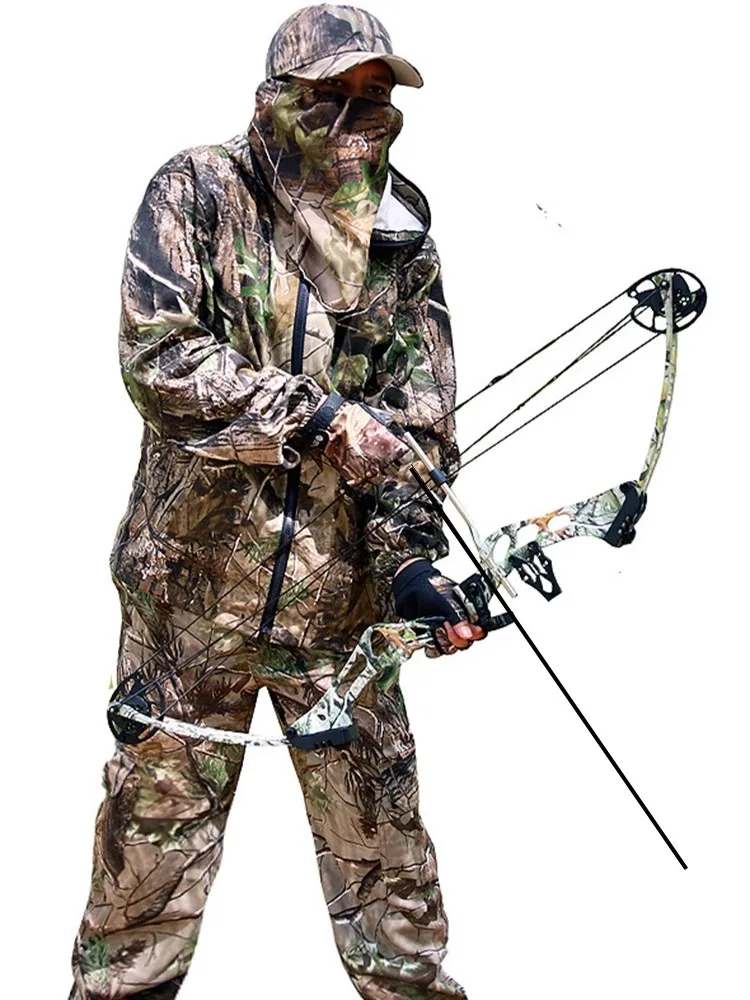 Nuevo traje de caza de camuflaje biónico para primavera y otoño, chaqueta con capucha de pesca antimosquitos transpirable, pantalones, traje Ghillie deportivo de jungla - imagen 5