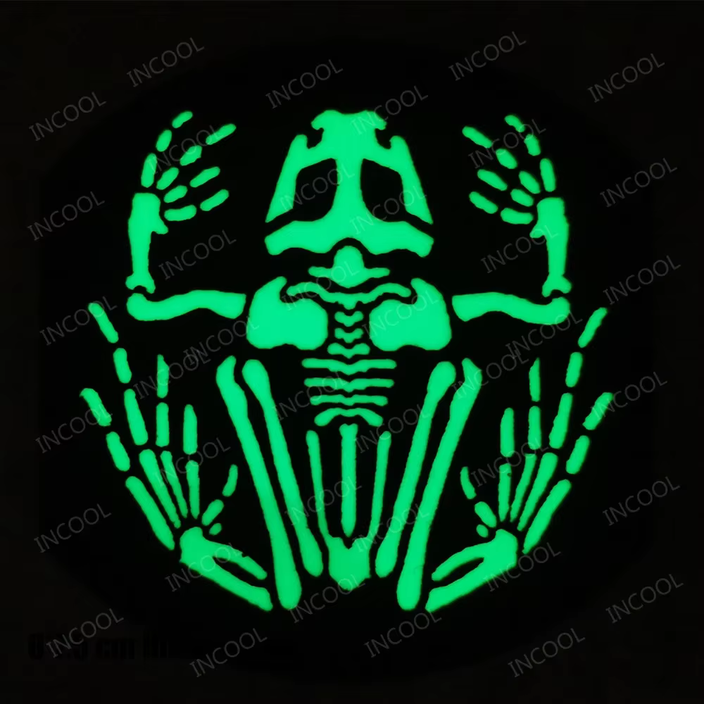 Parches reflectantes PVC rana calavera – Apliques hombros tácticos - imagen 3