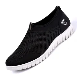 Zapatillas transpirables malla hombre sin cordones para verano