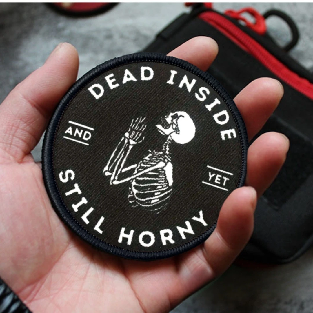 Parche de insignia de moral de calavera cachonda, brazalete táctico militar, pegatina impresa de gancho y bucle para sombrero de mochila - imagen 3