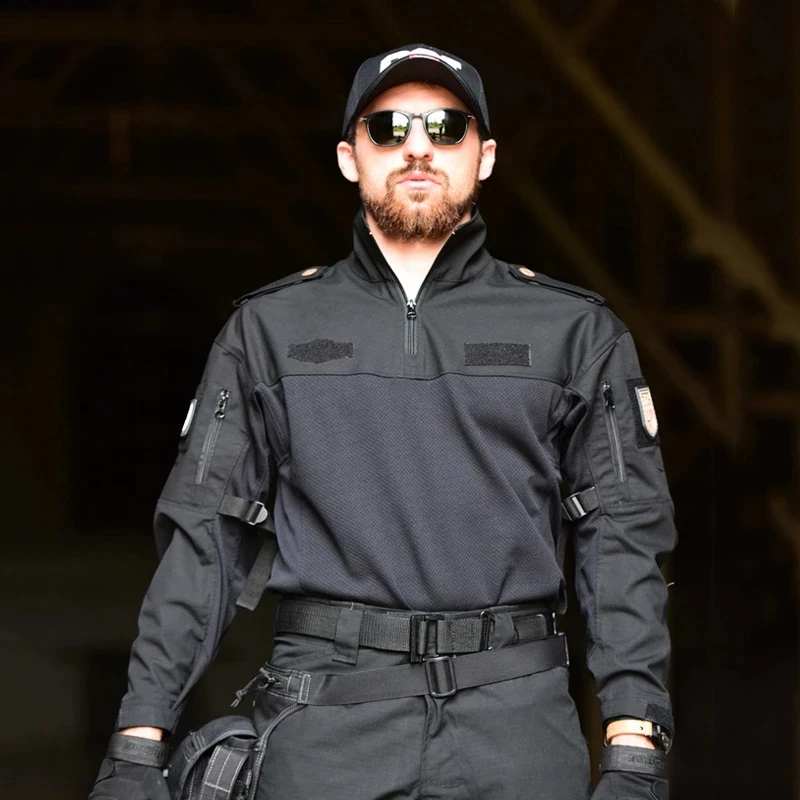 Camisa de combate de equipo militar táctico para hombres y mujeres, Camuflaje Multicam, camisa táctica negra, Airsoft CS Go, ropa Typhon - imagen 3