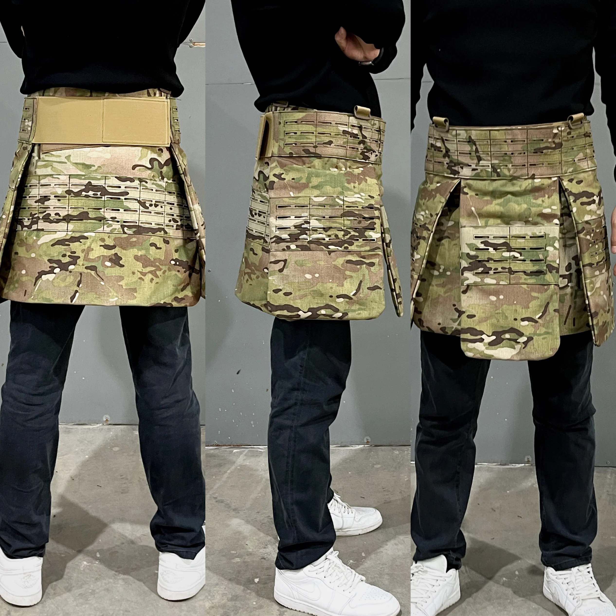 Armadura de falda balística táctica de nivel IIIA con acolchado UHMWPE - Nylon 1000D, sistema MOLLE de fijación Modular con corte láser - imagen 3