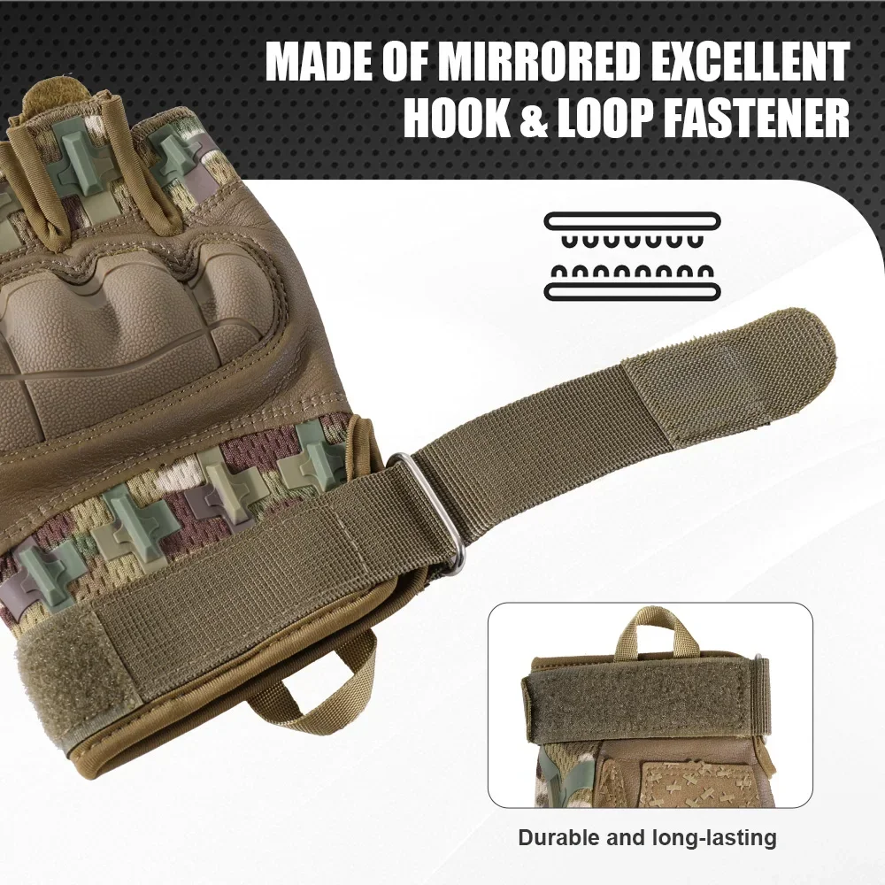 Guantes sin dedos para hombre, tácticos, transpirables, medio dedo, deportes, ciclismo, tiro, trabajo, equipo de protección al aire libre - imagen 5