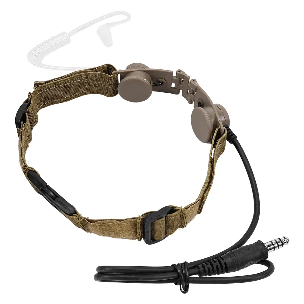 Z-tactical Z-auriculares tácticos micrófono de garganta auriculares PTT Radio portátil micrófono banda para el cuello caza Airsofte micrófono de garganta auricular - imagen 4